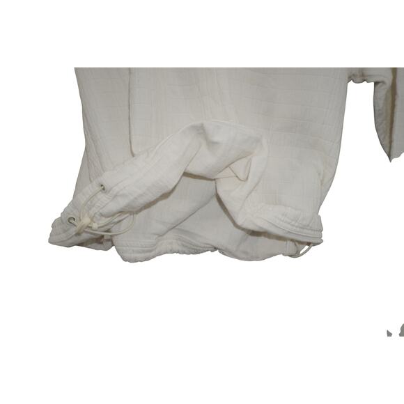 Kith Women’s Quilted Half Zip Pullover XS White Cotton Drawstring Hem Minimalist - Picture 7 of 8